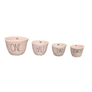Rae Dunn Pink Heart Cutout Measuring Cups Set